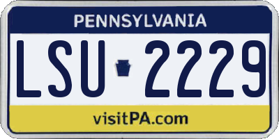 PA license plate LSU2229