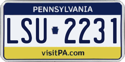 PA license plate LSU2231
