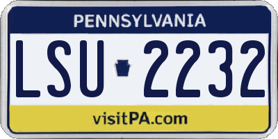 PA license plate LSU2232
