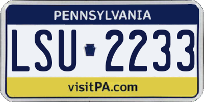 PA license plate LSU2233