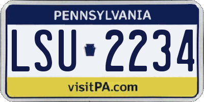 PA license plate LSU2234