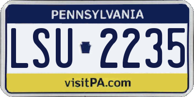 PA license plate LSU2235