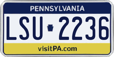 PA license plate LSU2236