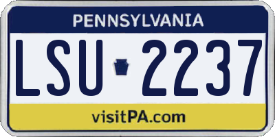 PA license plate LSU2237