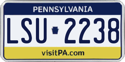 PA license plate LSU2238