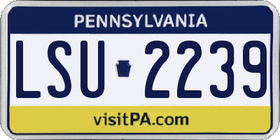 PA license plate LSU2239