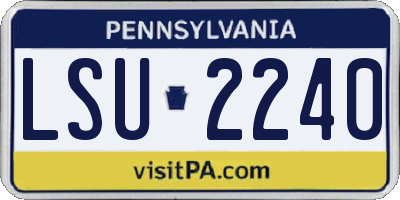 PA license plate LSU2240