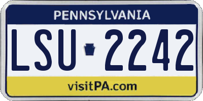 PA license plate LSU2242