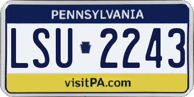 PA license plate LSU2243