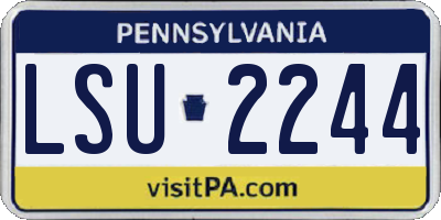 PA license plate LSU2244