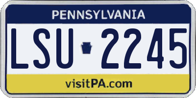PA license plate LSU2245
