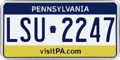 PA license plate LSU2247