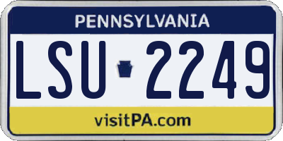PA license plate LSU2249