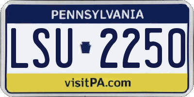 PA license plate LSU2250