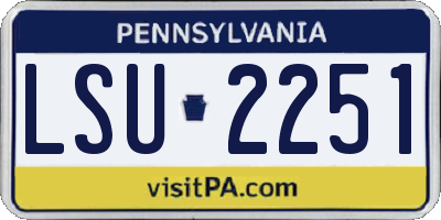 PA license plate LSU2251
