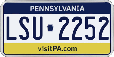 PA license plate LSU2252