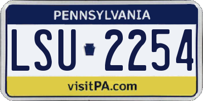PA license plate LSU2254