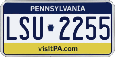 PA license plate LSU2255