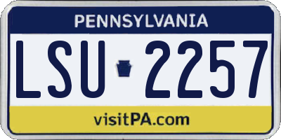 PA license plate LSU2257