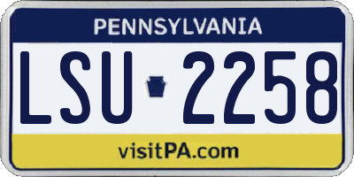 PA license plate LSU2258