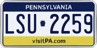 PA license plate LSU2259