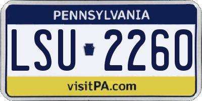 PA license plate LSU2260