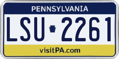 PA license plate LSU2261