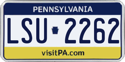 PA license plate LSU2262