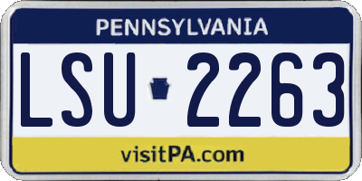 PA license plate LSU2263