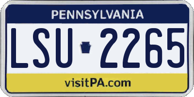 PA license plate LSU2265
