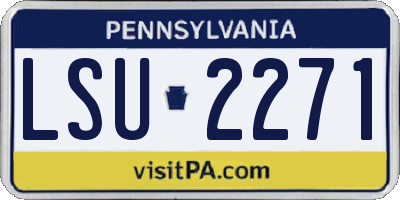 PA license plate LSU2271