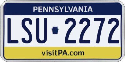 PA license plate LSU2272