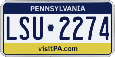 PA license plate LSU2274