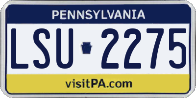 PA license plate LSU2275
