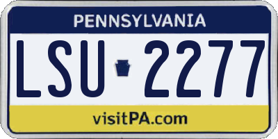PA license plate LSU2277