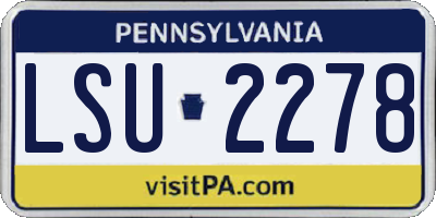 PA license plate LSU2278