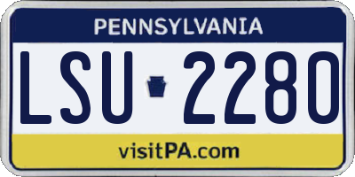 PA license plate LSU2280