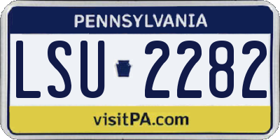 PA license plate LSU2282
