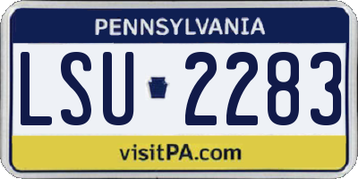 PA license plate LSU2283