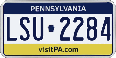 PA license plate LSU2284