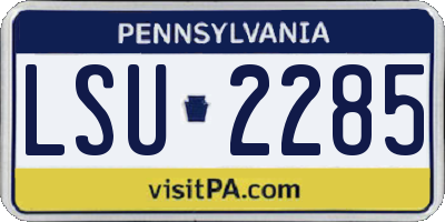PA license plate LSU2285