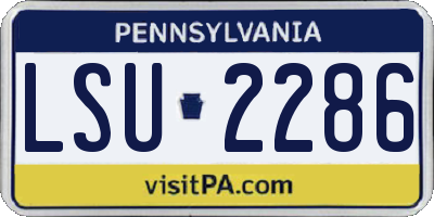 PA license plate LSU2286