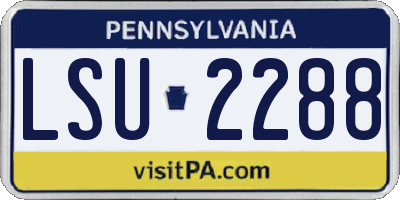 PA license plate LSU2288