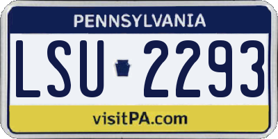 PA license plate LSU2293