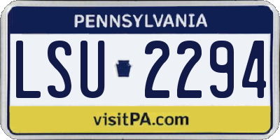 PA license plate LSU2294
