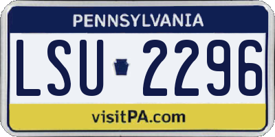 PA license plate LSU2296