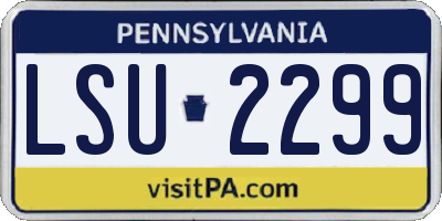 PA license plate LSU2299