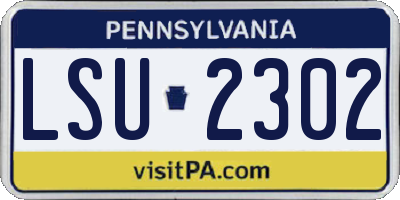 PA license plate LSU2302