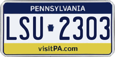 PA license plate LSU2303