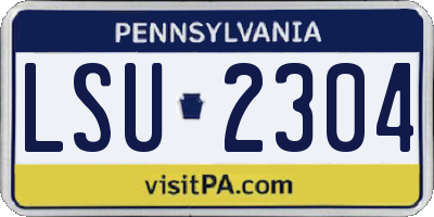 PA license plate LSU2304